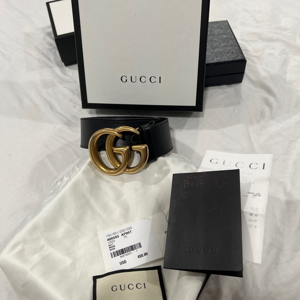 Gucci Belt size 75 with tags and receipt